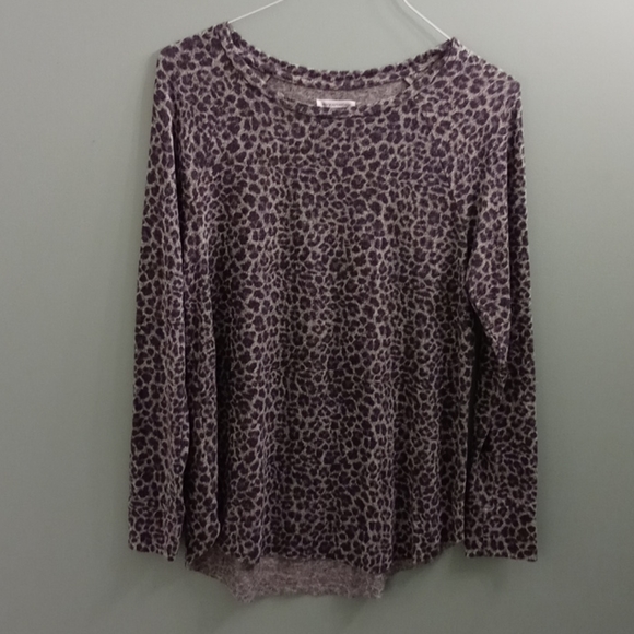 Grayson Threads Gray Leopard Print Top grey - Picture 1 of 4